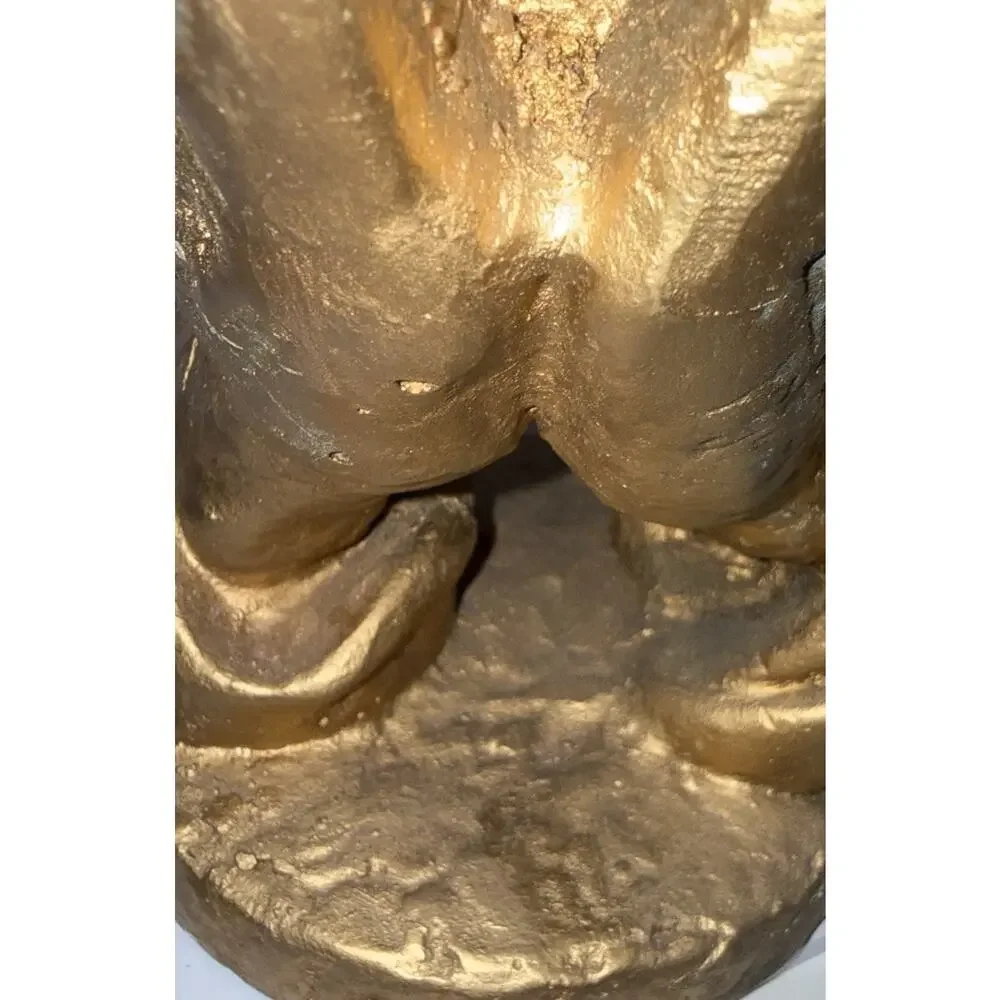 Vintage Praying Hands Sculpture Mexico Mexican Art Gold Chalk-Ware Heavy 10”